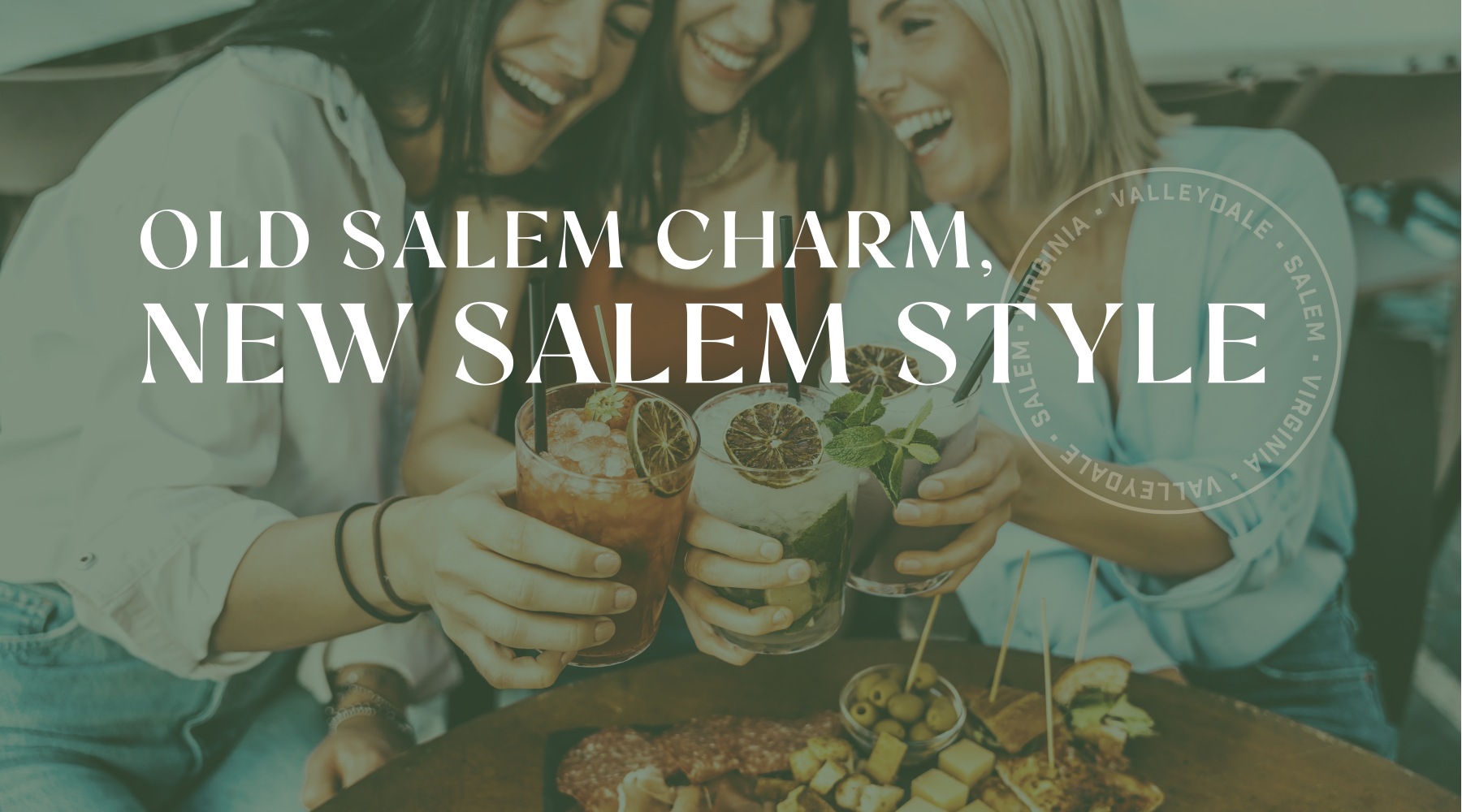 Three women enjoying drinks